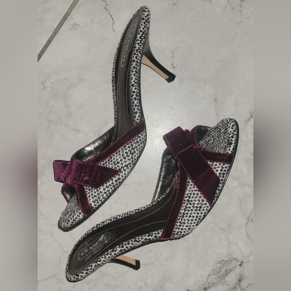 Coach Tweed Velvet Kitten Heels Sz 7B - Picture 2 of 7